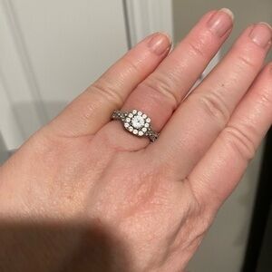 Sterling silver simulated white sapphire ring